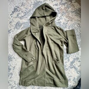 LOFT Olive Green Hooded Cardigan